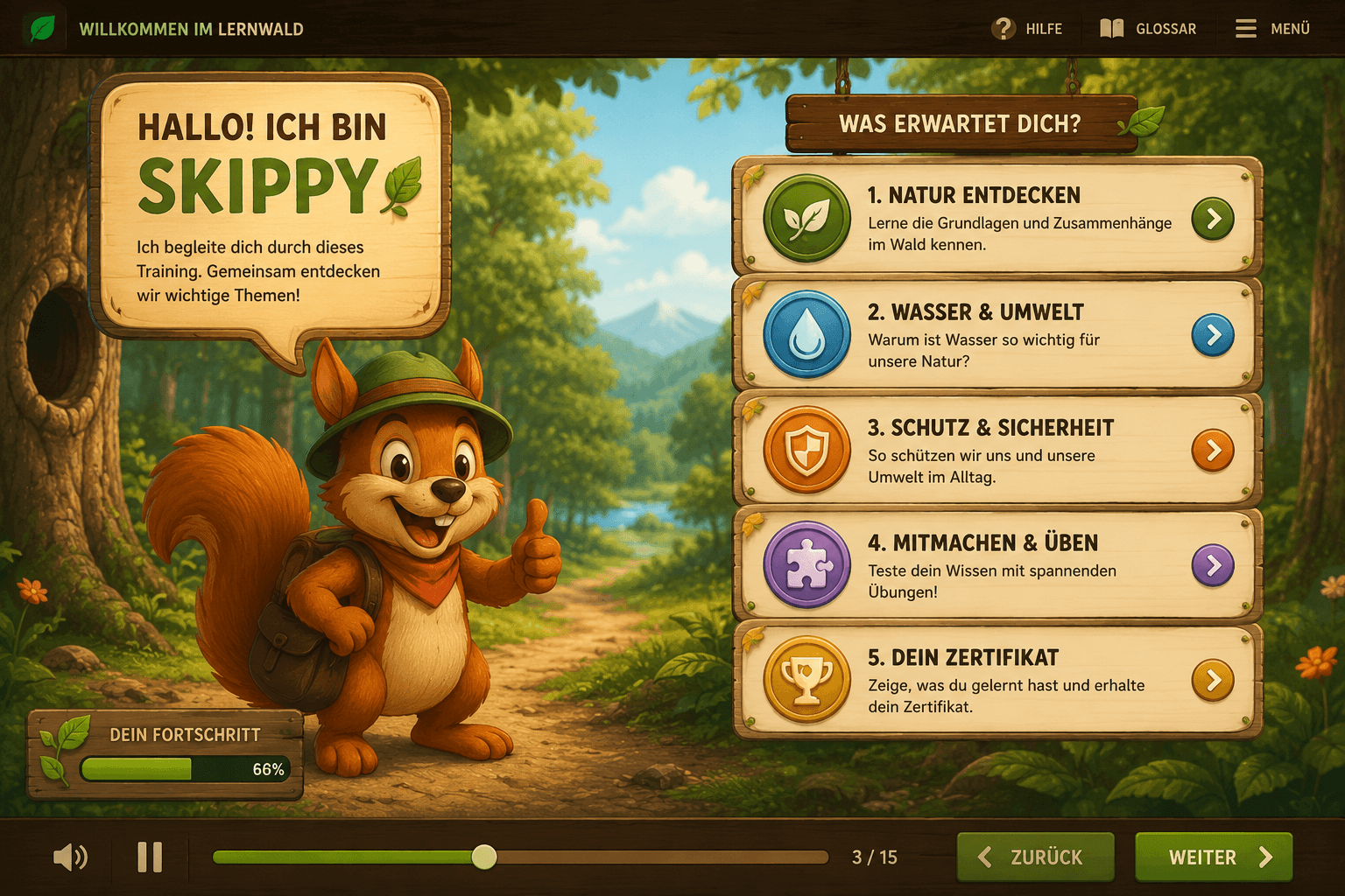 Lebensraum Wald — Interaktiver H5P-Kurs