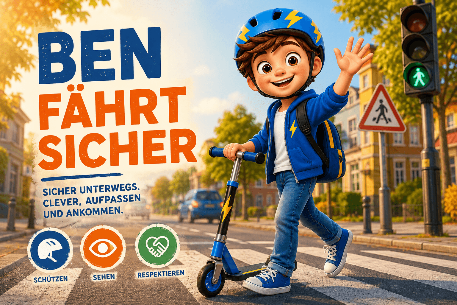 Ben fährt sicher! — Verkehrssicherheits-Microlearning