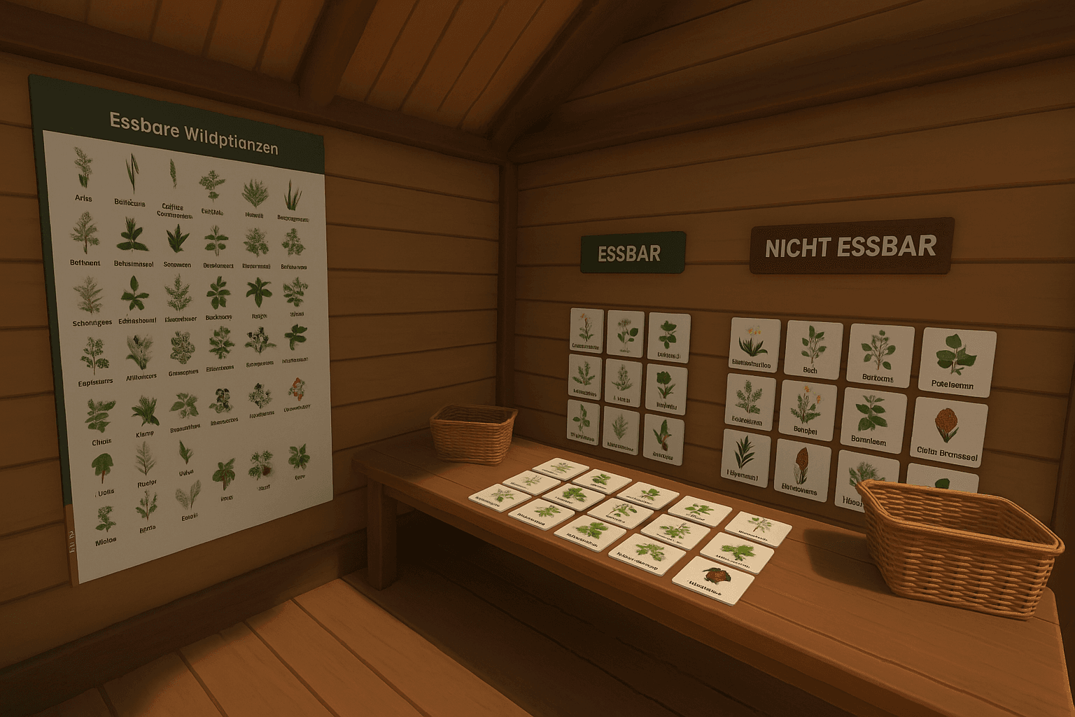 VR-Lernraum zu essbaren und nicht essbaren Pflanzen